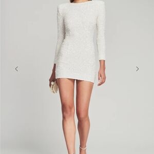 Retrofete White Sequin Mini Dress